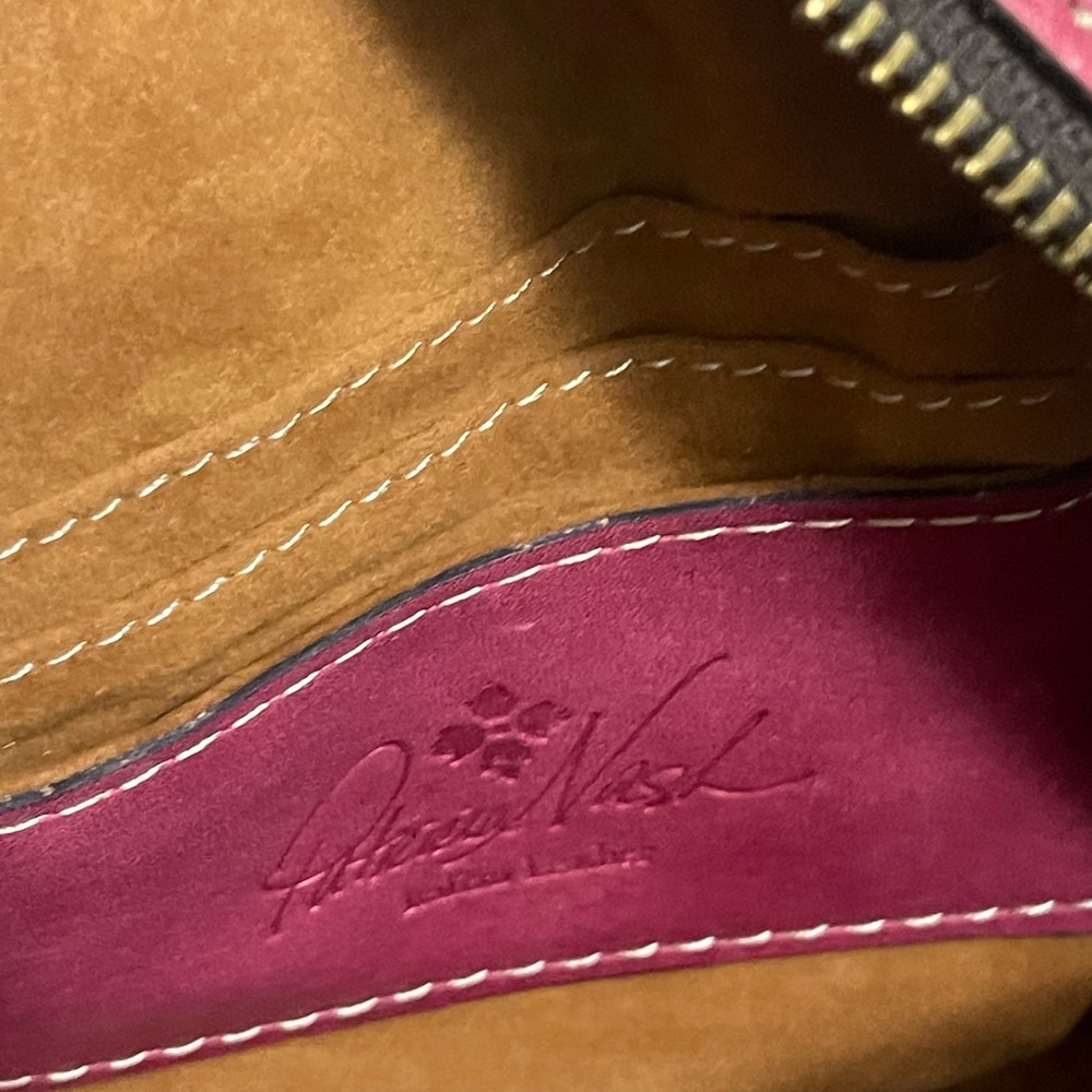 Patricia Nash Scafati Canteen round pink leather crossbody - Picture 11 of 13